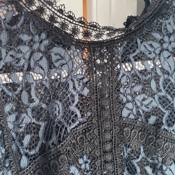 Zara blue and black lace dress Sz M - Picture 8 of 15